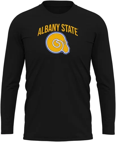 Miniatura 12 de Camisa deportiva de manga larga oficial de la NCAA Collegiate para hombre, colección negra con logotipo primario