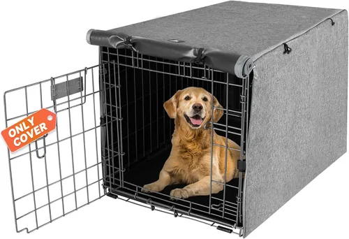 Miniatura 18 de X-ZONE PET Cubierta para jaula de perro de doble puerta - Cubierta para perrera de poliéster, se ajusta a jaula de alambre para perros de 24