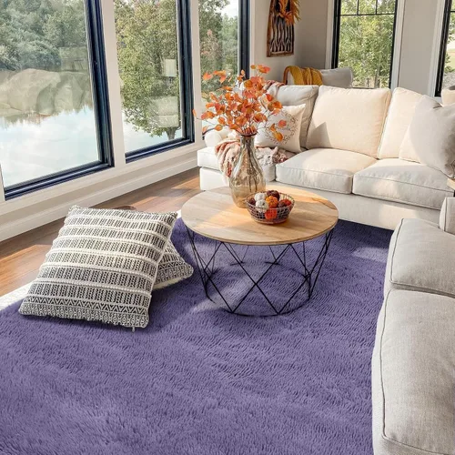 Miniatura 8 de Alfombras de área de 6 x 9 pies para sala de estar, alfombra grande y esponjosa de felpa suave, alfombras grandes para dormitorio, alfombra de felpa