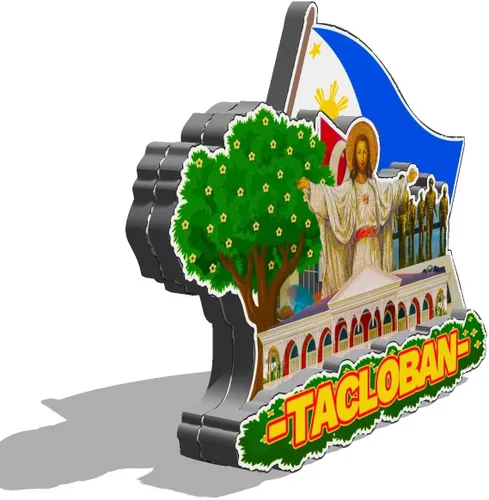 Miniatura 2 de Imán de Filipinas Tacloban para nevera de madera 3D, monumentos de viaje, coleccionables, recuerdos, decoración hecha a mano -593
