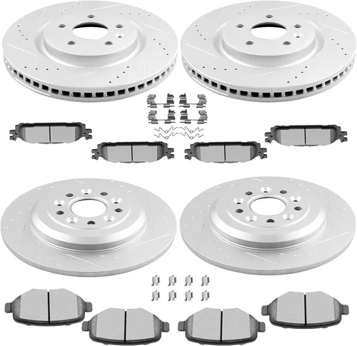 Miniatura 28 de Kit de frenos y rotores, SCITOO 4 rotores de freno y 8 pastillas de freno de cerámica para Jeep Grand para Cherokee 1999-2004