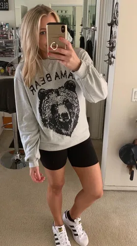 Miniatura 5 de Blooming Jelly - Sudadera holgada de manga larga para mujer, de cuello redondo con estampado de mamá oso