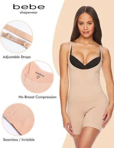 Miniatura 3 de bebe Body moldeador sin costuras para mujer, úsalo con brasier propio, faja moldeadora de medio muslo, moldeador de cuerpo completo