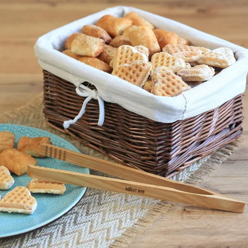 Miniatura 7 de 4 pinzas de madera para tostadora, utensilios de cocina de madera de fresno de 10 pulgadas, fácil de agarrar, diseño antideslizante para tostadas