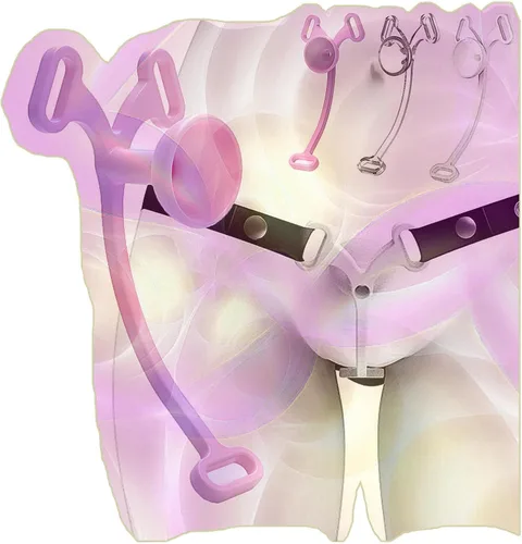 Miniatura 10 de Jaula plana masculina con correa ajustable de tres vías, dispositivos invertidos planos populares -USLA05 (B: rosa, corto)