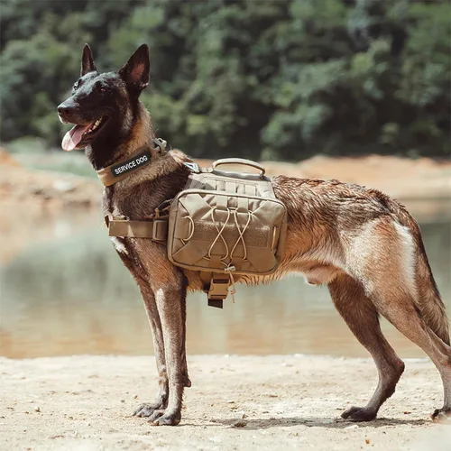 Miniatura 6 de EXCELLENT ELITE SPANKER Paquete de mochila para perros, mochila para camping, senderismo, perro mediano y grande con 2 bolsillos laterales Negro