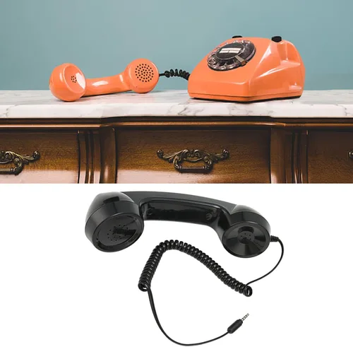 Miniatura 4 de Auricular de teléfono retro de 0.138 in, receptores de radiación con control de volumen, auriculares universales antiguos de 9 pies con sonido
