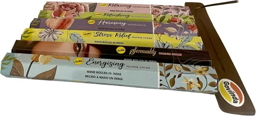 Miniatura 4 de Sreevani - Paquete variado de varillas de incienso #10 y soporte para varillas de incienso con 6 fragancias de aromaterapia