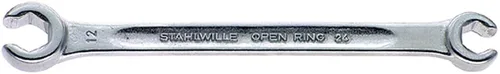 Miniatura 5 de Stahlwille 41081214 Llave de anillo abierto de doble extremo n.º 24 con hexágono, tamaño 0.472 x 0.551 in, métrica, cabeza angulada a 10 grados