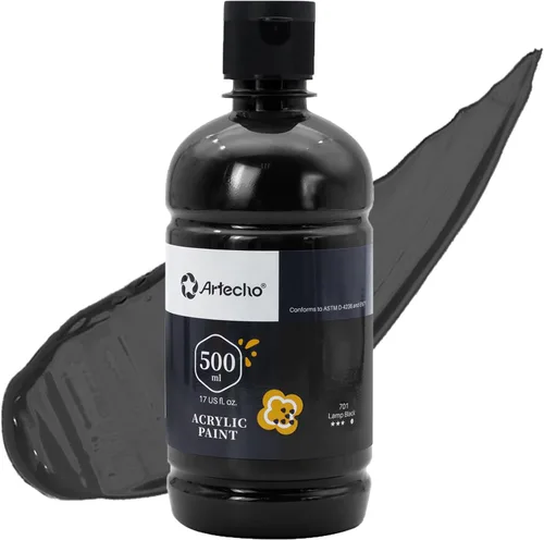 Miniatura 18 de Artecho Pintura Acrílica Oro - Botella Grande 500ml / 17oz, Pintura para Manualidades para Lienzo, Rocas, Madera, Tela, Cerámica, No Tóxica Dorado