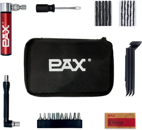 PAX 34 bolsas de herramientas de reparación de bicicletas. 10 tapones de neumáticos y 1 herramienta dividida, 10 puntas de destornillador de llave