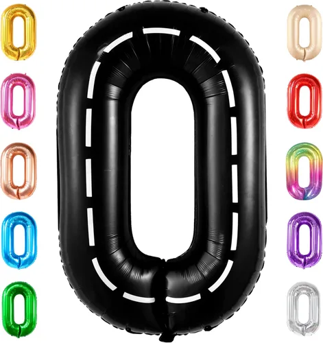 Miniatura 131 de Globo gigante plateado del número 0 de 40 pulgadas – Globo Mylar del número 0 Globo plateado 0 para decoraciones de fiesta Globo plateado