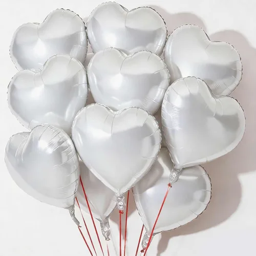 Miniatura 15 de 10 globos rojos de aluminio con forma de corazón de 18 pulgadas, globos de Mylar para baby shower, boda, decoraciones de San Valentín, globos