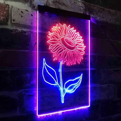 Miniatura 3 de ADVPRO Letrero de neón LED de doble color para sala de girasol, azul y rojo, 8.5 x 12 pulgadas st6s23-i3533-br