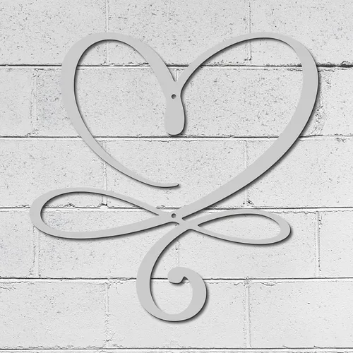 Miniatura 7 de CREATCABIN Arte de pared de metal con corazón infinito, decoración de pared, letreros de pared de hierro para colgar en la pared, escultura de metal