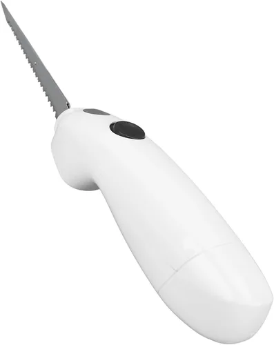 Miniatura 9 de Cuchillo eléctrico para carne, sin cable, funciona con pilas, cuchillo para tallar pavos de acero inoxidable, cuchillo de filete eléctrico