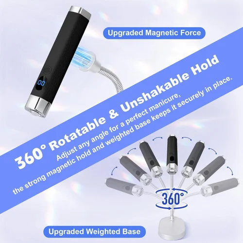 Miniatura 6 de Mini lámpara de uñas UV de mano, luz de curación flash portátil con soporte magnético mejorado y sensor inteligente, secador de uñas recargable