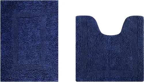 Miniatura 12 de Better Trends Alfombra de Inodoro en Forma de U Cubierta de Asiento de Inodoro de Lujo 100% Algodón Absorbente de Agua, Cubierta de Tapa Reversible