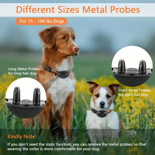 Miniatura 3 de Collar de entrenamiento para perros, collar de choque para perros IPX7 impermeable con control remoto de alcance de 1300 pies, 3 modos de Naranja