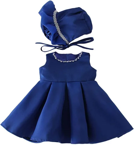 Miniatura 3 de Bow Dream Vestidos de bebé niña para fiesta, princesa, vestido de cumpleaños formal con gorro