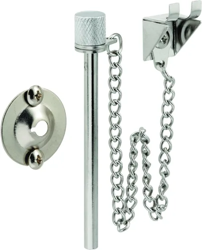 Prime-Line U 9858 - Pasador de puerta corrediza de patio, 3/16 pulgadas x 2-5/8 pulgadas, pasador de acero y anillo de retención, acabado cromado