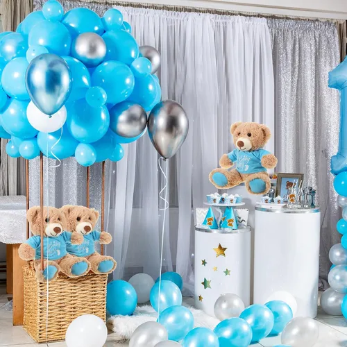 Miniatura 2 de Lenwen 5 piezas de oso de peluche para Baby Shower, decoración de animal de peluche lindo de 14 pulgadas, muñecas de oso de peluche a granel