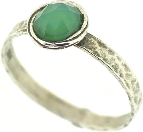 Miniatura 3 de Anillo de plata de ley con piedras preciosas para mujer, anillo apilable de piedra martillada, anillo de piedra natal