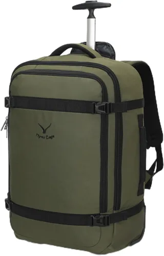 Miniatura 16 de Hynes Eagle Mochila rodante de 42 L con ruedas, mochila de viaje aprobada para vuelos, equipaje de mano, mochila de equipaje, Azul oscuro, Mochilas