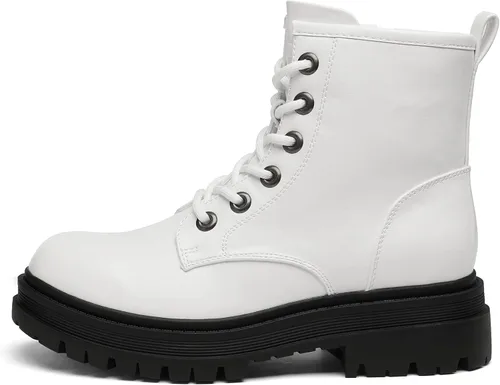 Miniatura 6 de Dream Pairs Botas de combate negras, con cordones, botines para mujer