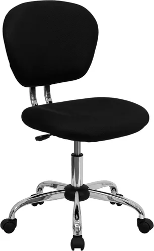 Miniatura 22 de Silla de trabajo de malla con respaldar medio Flash Furniture con brazos y base, Metal, Marrón café
