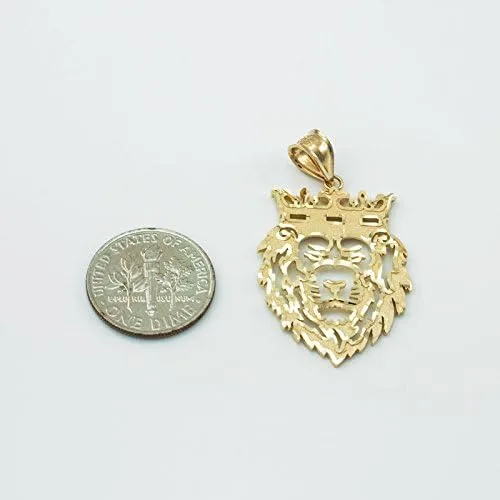 Miniatura 3 de Colgante de oro amarillo de 10 quilates con diseño de león y rey de la marca LA BLINGZ