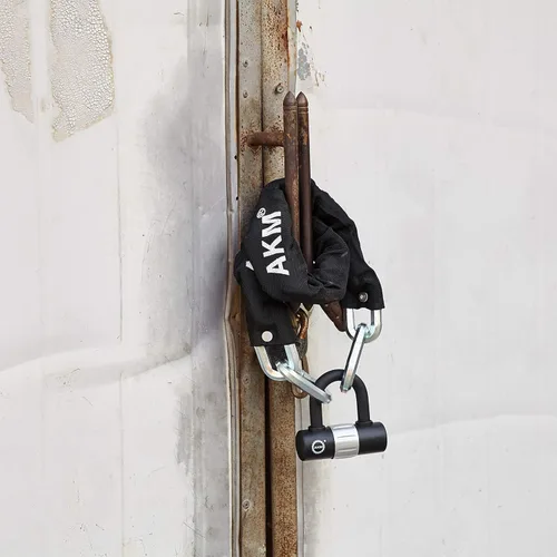 Miniatura 8 de AKM Candado de cadena para bicicleta de 47.2 in/4 pies, resistente, duradero, 0.472 in de grosor, antirrobo, cadena de bicicleta con 4 teclas