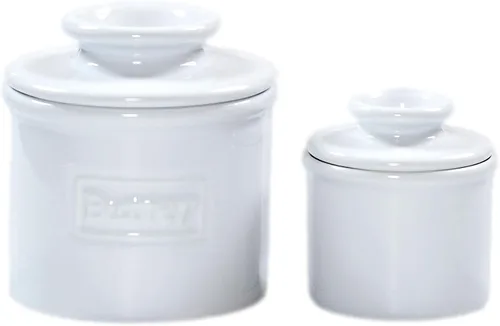 Miniatura 12 de Campana de mantequilla – The Original Butter Bell Crock por L. Tremain, plato de mantequilla de cerámica francesa, café mate y colección retro
