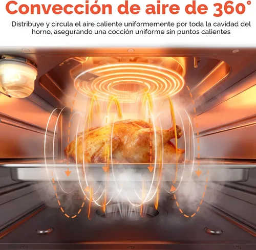 Miniatura 5 de OUNIN Combo de horno tostador y freidora de aire, horno de vapor de convección 11 en 1 con freidora de aire, vapor, doble cocción, horneado, asado