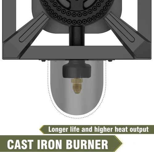 Miniatura 7 de BESTFIRE Quemador de propano, estufa de propano individual de alta presión de 100,000 BTU con manguera ajustable de 4.1 pies con regulador, estufa