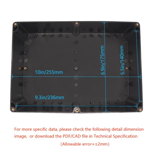 Miniatura 5 de Caja de conexiones, Caja de proyectos Zulkit IP65 impermeable para exterior cajas de plástico ABS Cajas eléctricas electrónicas negras 10.4 x 7.2 x
