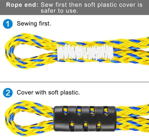 Miniatura 6 de Dolibest Conector rápido de cuerda de remolque para tubería - Arnés de remolque de barco con gancho de acero inoxidable (rotación 360) - 20 pulgadas