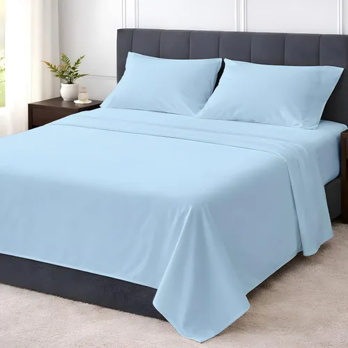 Miniatura 15 de Shreem Linen Juego de sábanas tamaño individual de 4 piezas, 1800 ropa de cama ultrasuave de lujo hotelera, transpirable y refrescante, bolsillos