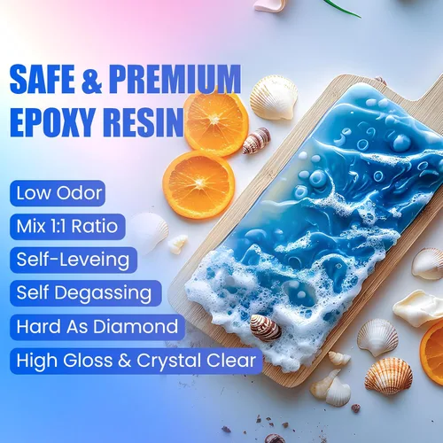 Miniatura 4 de Kit de resina epoxi, resina epoxi transparente de 32 onzas, sin burbujas, no se amarillea, resistente a los rayos UV, seguro para alimentos, fácil
