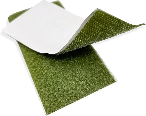 Miniatura 90 de Cinta de gancho y bucle de 4 pulgadas de ancho, verde follaje, para coser, no adhesiva, de 1 yarda de largo, cinta de gancho y bucle de nylon verde