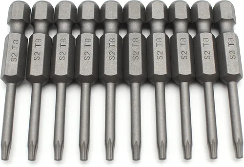 Miniatura 16 de TMAX Juego de puntas de destornillador de cabeza de estrella T6 Torx de 25 piezas, acero S2 de 6 puntos T-6 puntas de inserción de destornillador