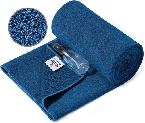 Heathyoga Toalla de Esterilla de Yoga Antideslizante para Yoga Caliente con Agarre de Silicona y Botella de Spray Gratis, 72"X26" Extra Grande de
