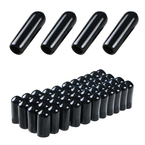Miniatura 45 de Cubierta de tapa de extremo redondo de goma 0.08 pulgadas (0.079 in), protectores de rosca de tornillo de PVC flexible de tubería de tubería