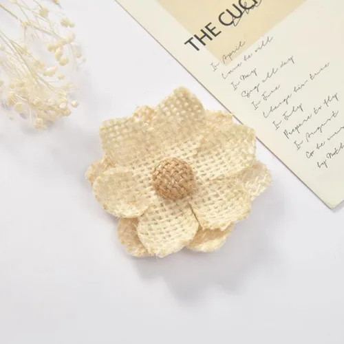 Miniatura 2 de 40 piezas de flores de arpillera hechas a mano, flores rústicas para el hogar, ramos de manualidades, decoración de fiesta de boda