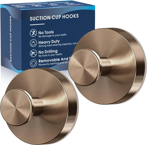 MOTAIPEAK Ganchos de ventosa para ducha, 2 ganchos de succión para toallas de ducha, ganchos para toallas sin taladrar para pared de baño, cocina, 2