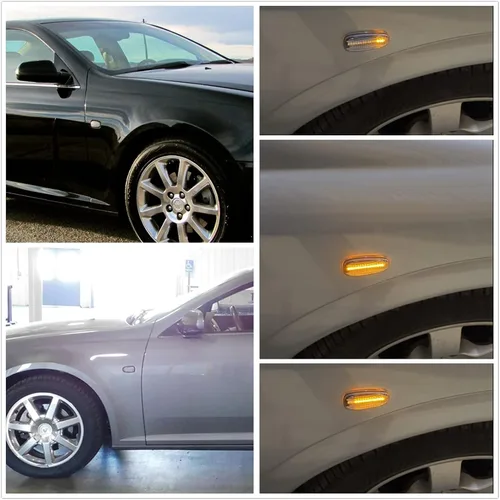 Miniatura 6 de Luces de marcador laterales LED ámbar secuenciales para Cadillac STS DTS Escalade 2005-2011 Lente transparente Led Guardabarros delantero repetidor