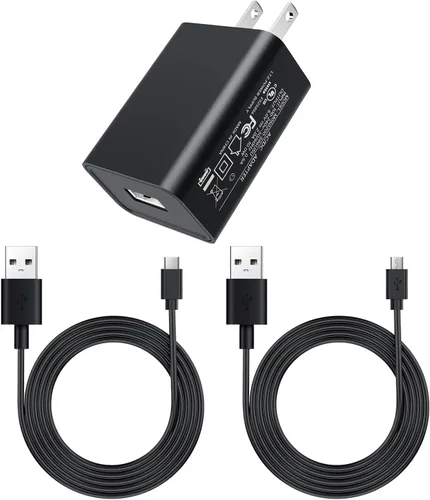 Adaptador de corriente de 5 V 2 A, cargador USB de 10 W, con cables tipo C y micro USB, compatible con lectores electrónicos Kindle, teléfonos