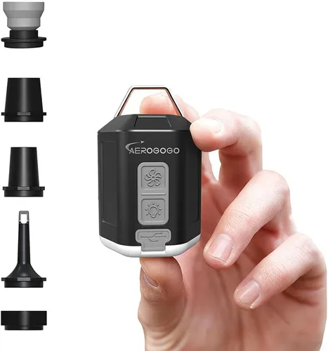 Aerogogo GIGA Pump 4 Mini bomba de aire de 4.2 kPa con linterna de campamento, bomba de aire portátil, inflador de aire recargable puede desinflar,