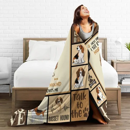 Miniatura 7 de Manta de Bassset, manta de felpa suave de forro polar para perros, ropa de cama de animales y perros, regalos acogedores para mujeres, niñas, niños
