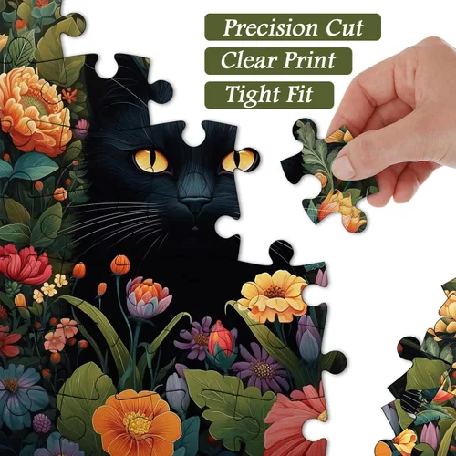 Miniatura 3 de Rompecabezas vintage de gatos para adultos de 1000 piezas en adelante, colección de rompecabezas de flores de PICKFORU animales y plantas